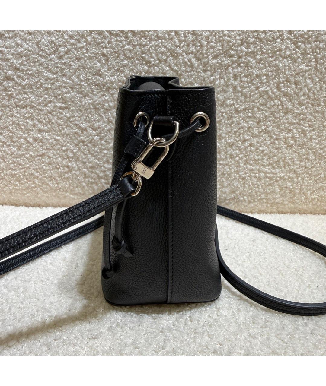 LOUIS VUITTON Черная кожаная сумка через плечо, фото 2