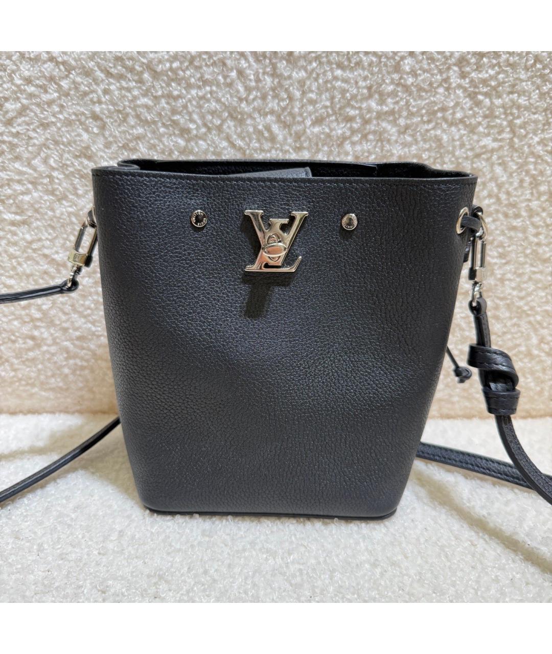 LOUIS VUITTON Черная кожаная сумка через плечо, фото 7