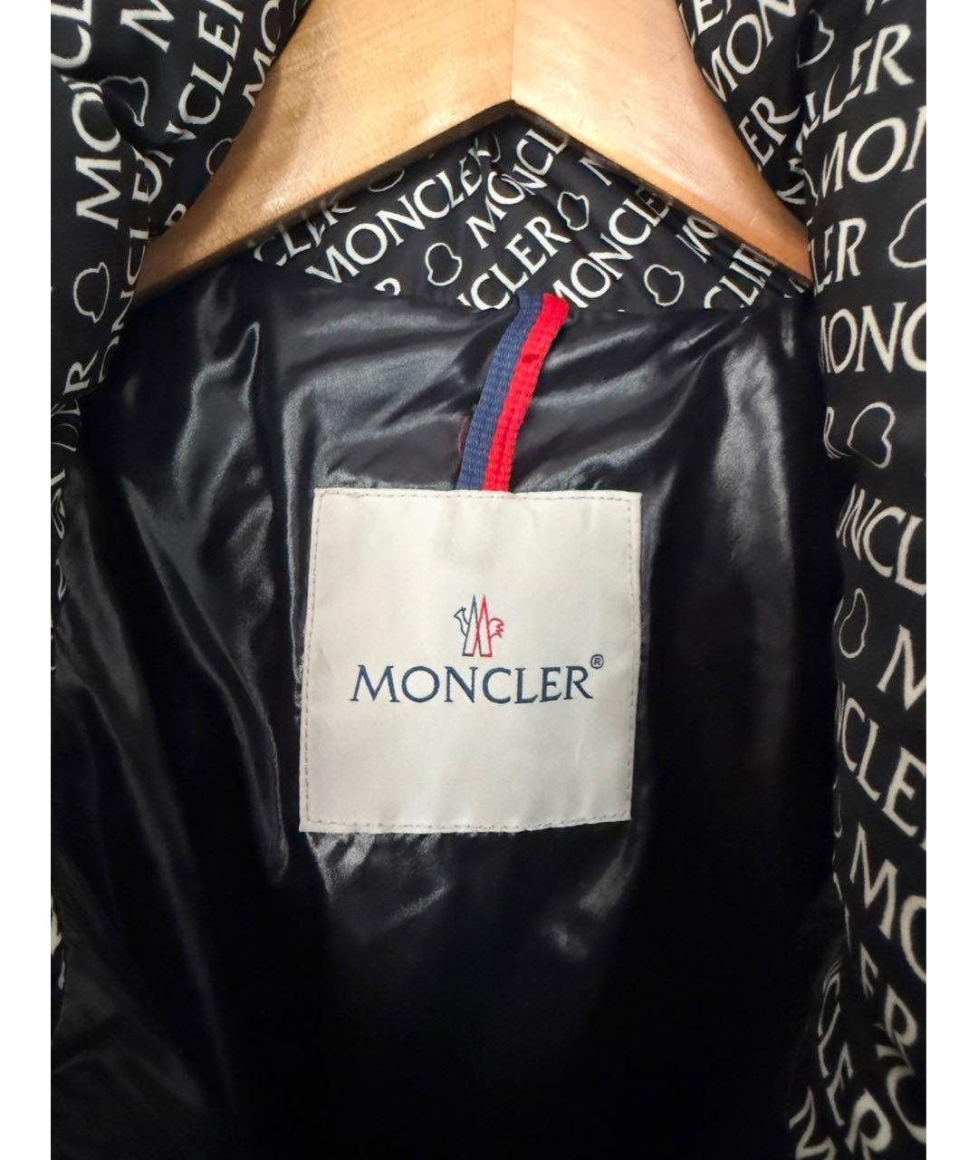 MONCLER Черный полиамидовый пуховик, фото 3