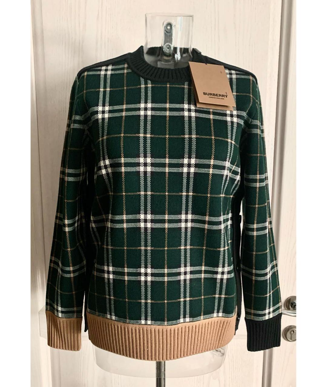 BURBERRY Зеленый шерстяной джемпер / свитер, фото 5