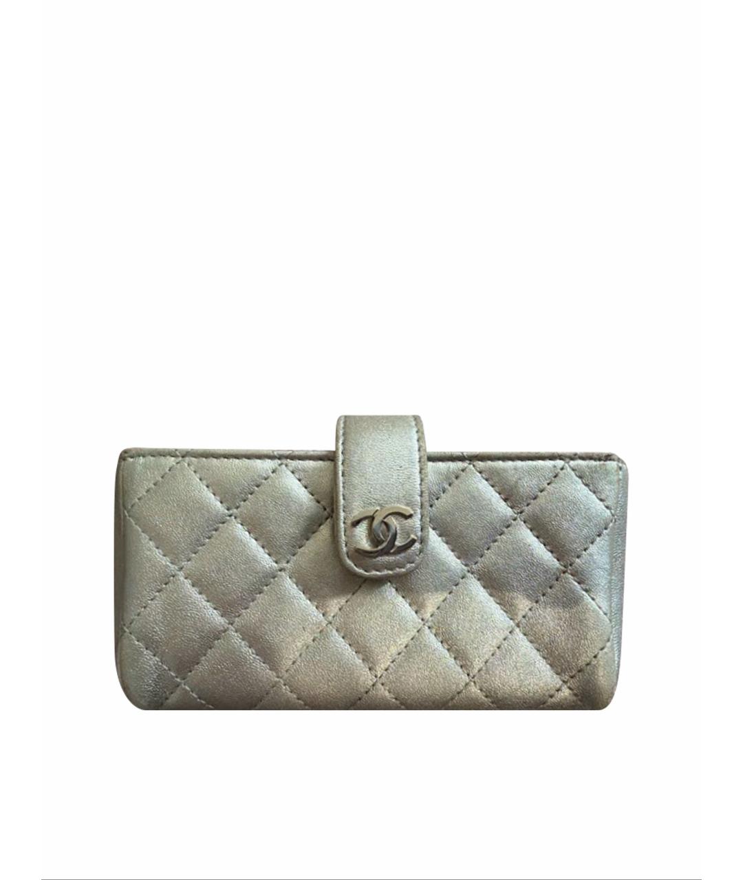 CHANEL Серебряный кожаный кошелек, фото 1