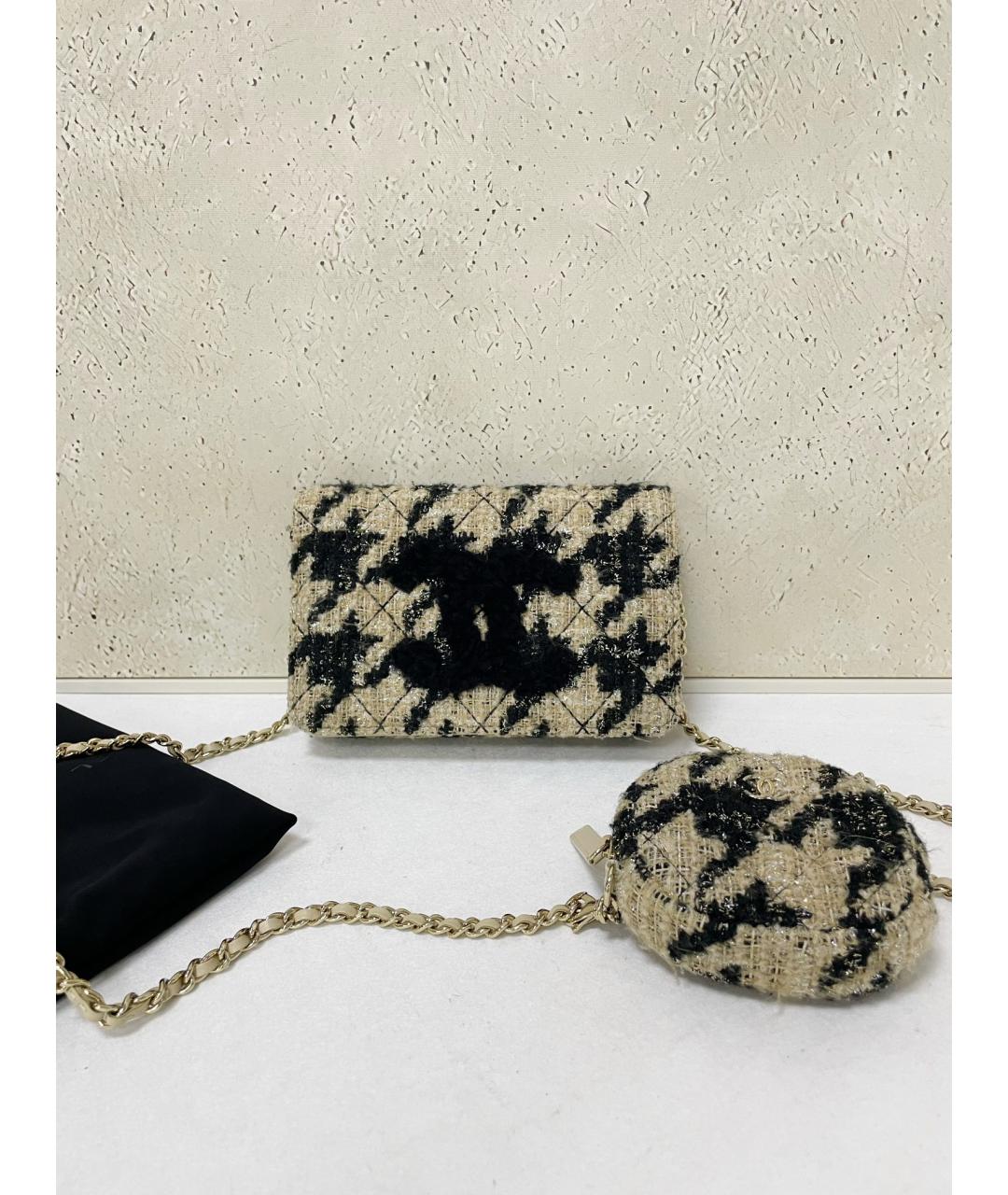 CHANEL Черная твидовая сумка через плечо, фото 7