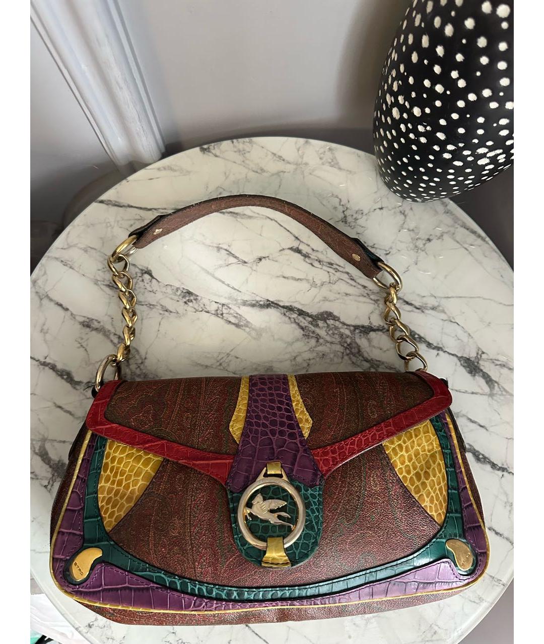 ETRO Мульти кожаная сумка с короткими ручками, фото 9