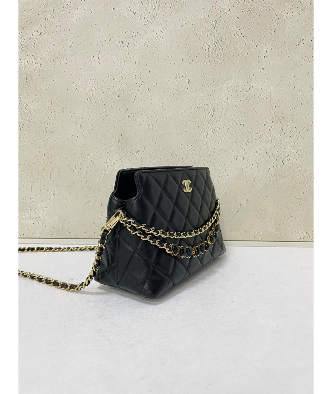 CHANEL Черная кожаная сумка через плечо, фото 3