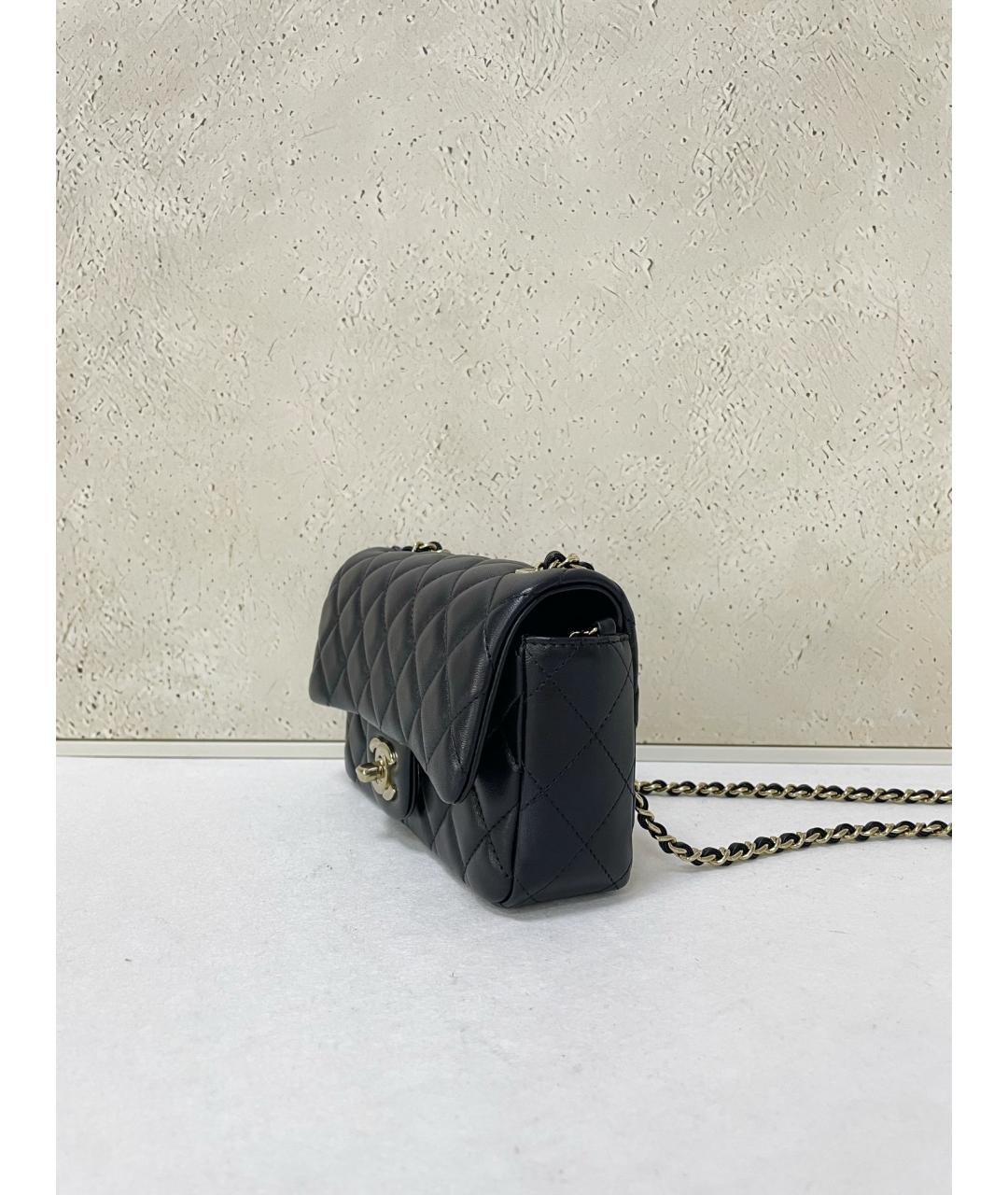 CHANEL Черная кожаная сумка через плечо, фото 4