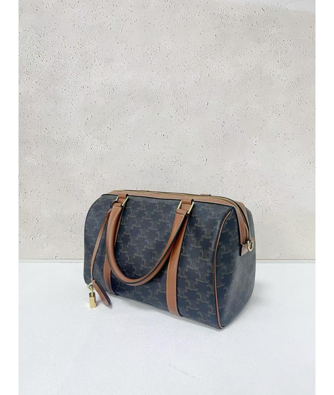 CELINE Черная сумка тоут из искусственной кожи, фото 3