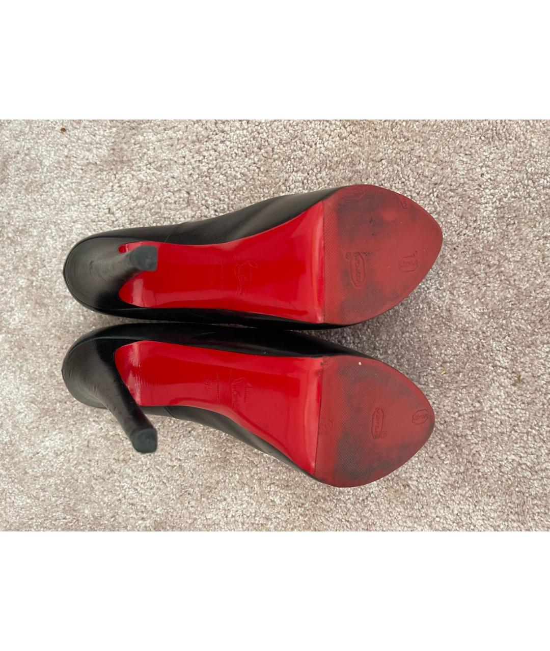 CHRISTIAN LOUBOUTIN Черные кожаные туфли, фото 4