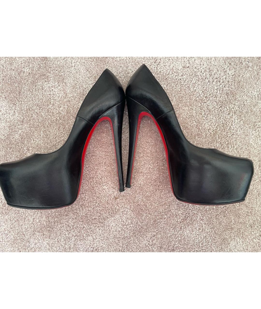CHRISTIAN LOUBOUTIN Черные кожаные туфли, фото 3