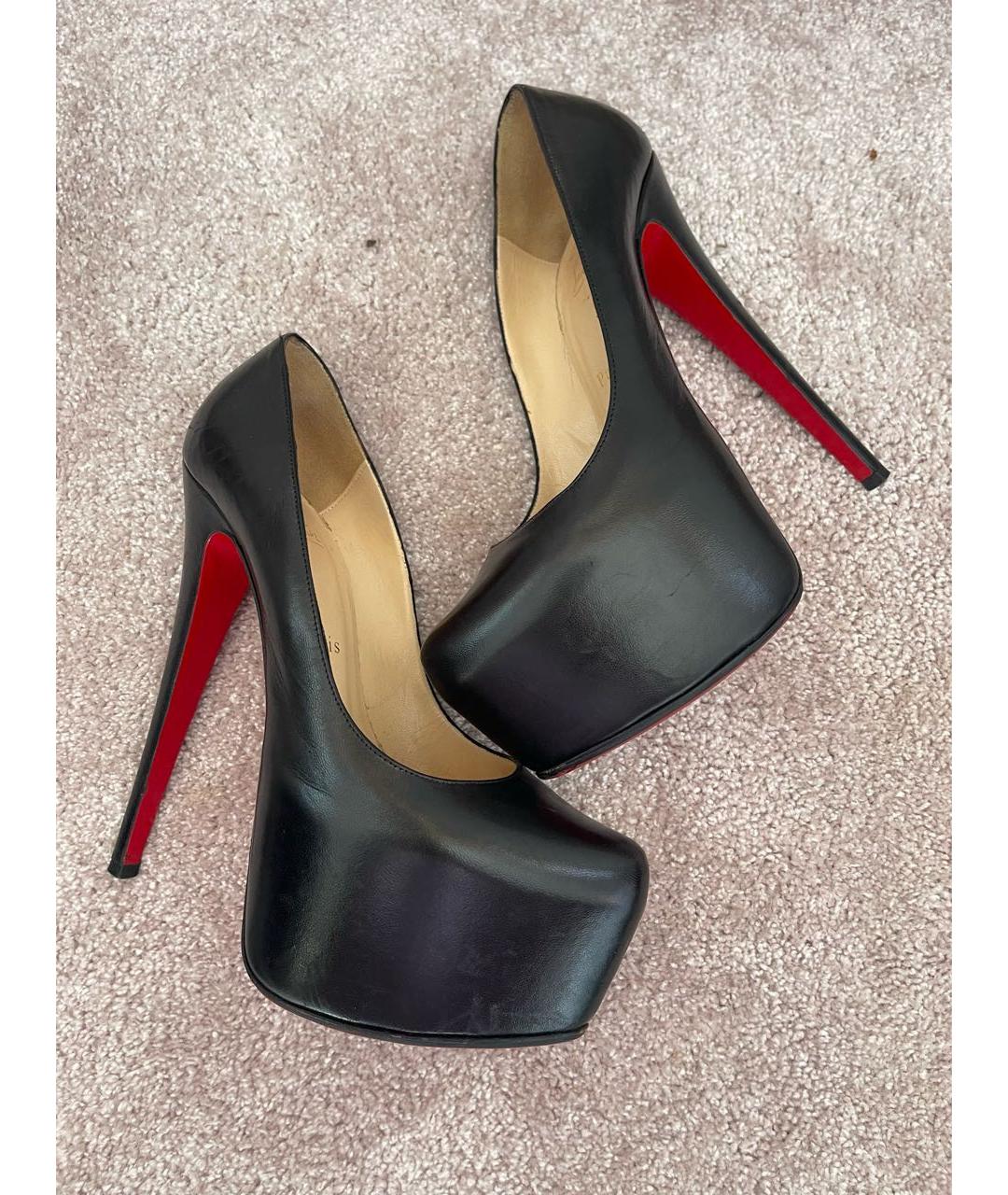 CHRISTIAN LOUBOUTIN Черные кожаные туфли, фото 5