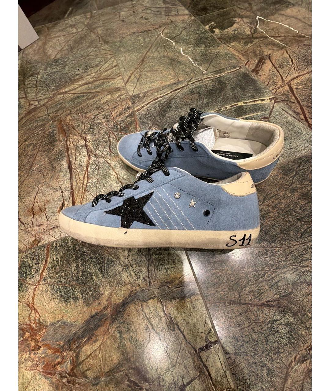 GOLDEN GOOSE Голубые замшевые кеды, фото 4