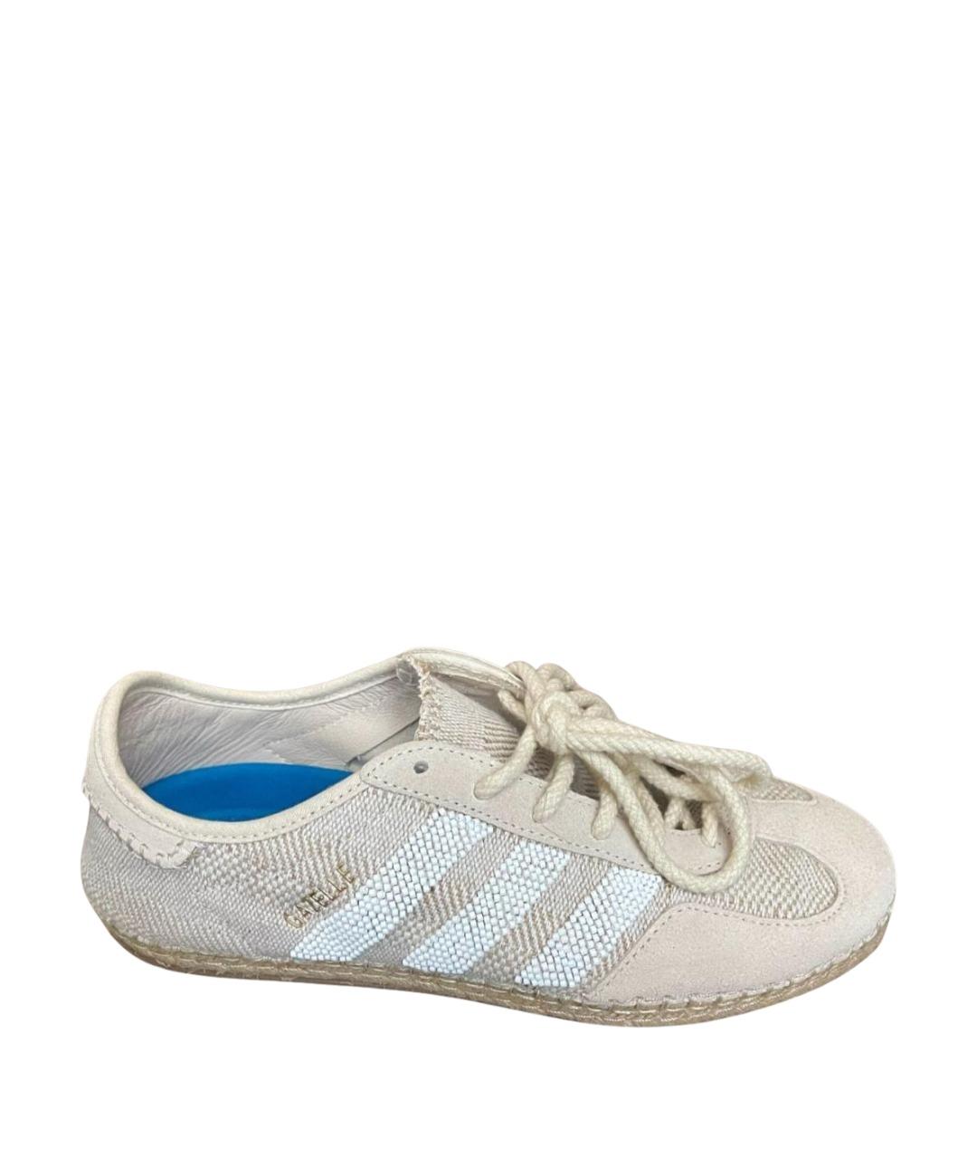ADIDAS Бежевые текстильные кеды, фото 1