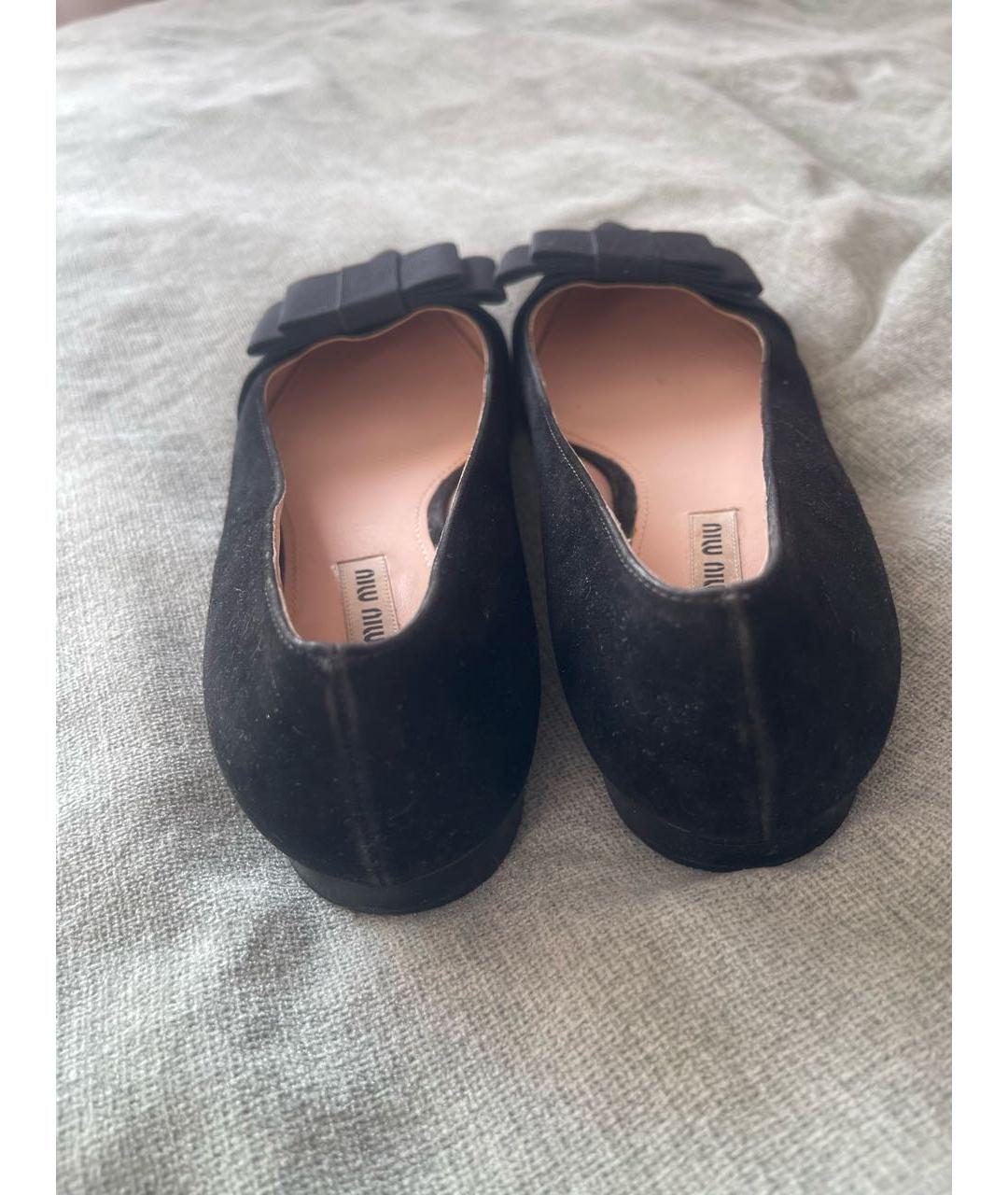 MIU MIU Черные замшевые туфли, фото 4