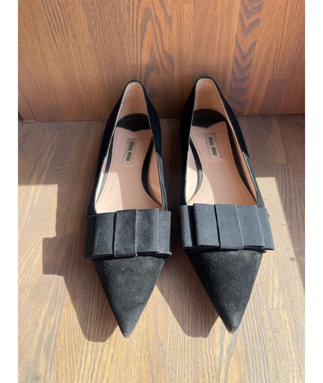 MIU MIU Черные замшевые туфли, фото 2