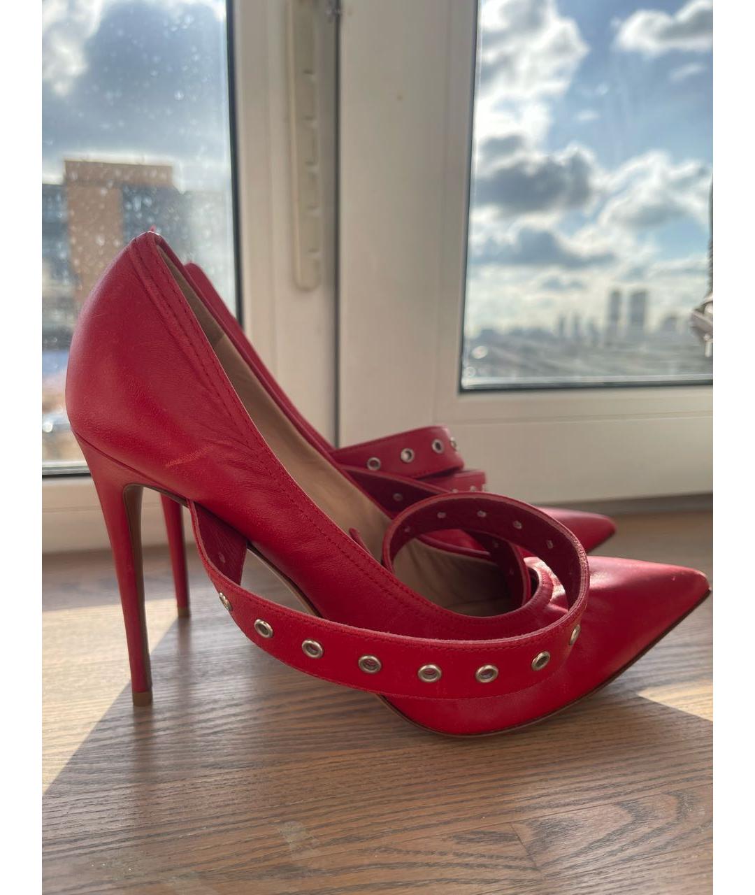 VALENTINO Красные кожаные туфли, фото 5