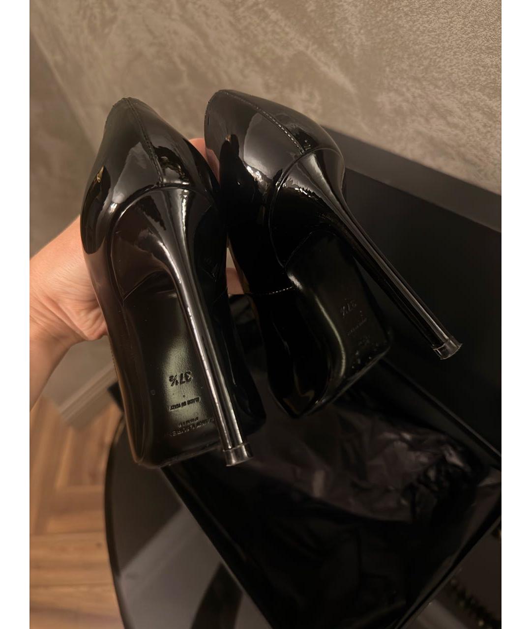 SAINT LAURENT Черные туфли из лакированной кожи, фото 3