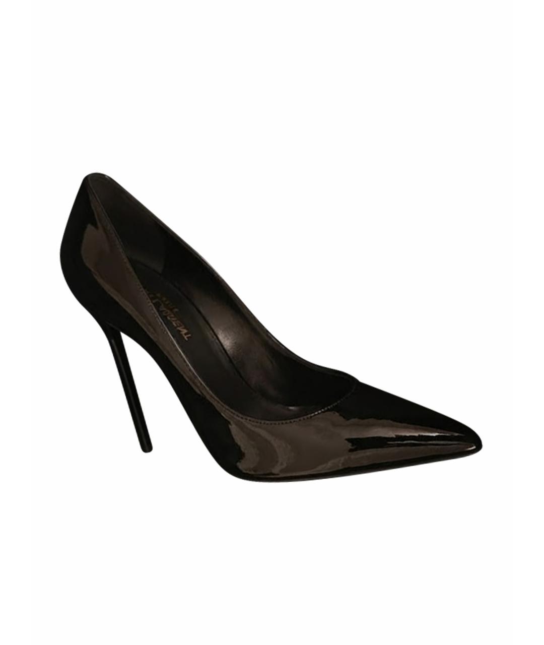 SAINT LAURENT Черные туфли из лакированной кожи, фото 1