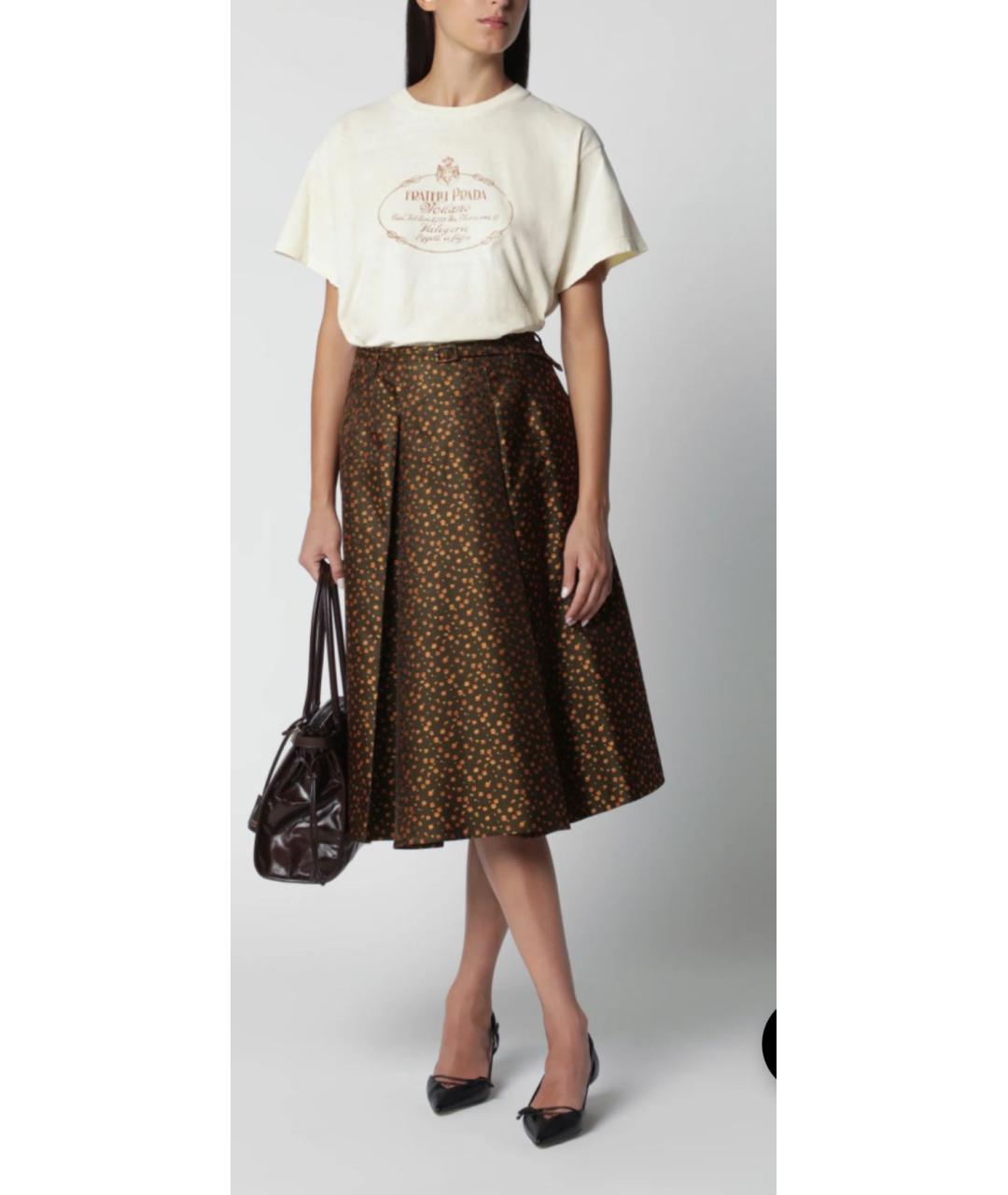 PRADA Бежевая хлопковая футболка, фото 6