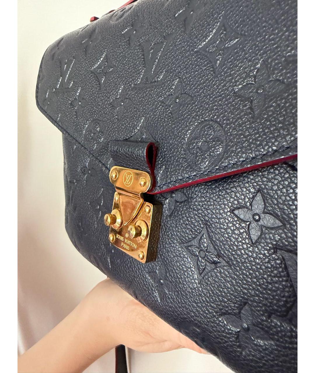 LOUIS VUITTON Темно-синяя сумка через плечо из канвы, фото 3