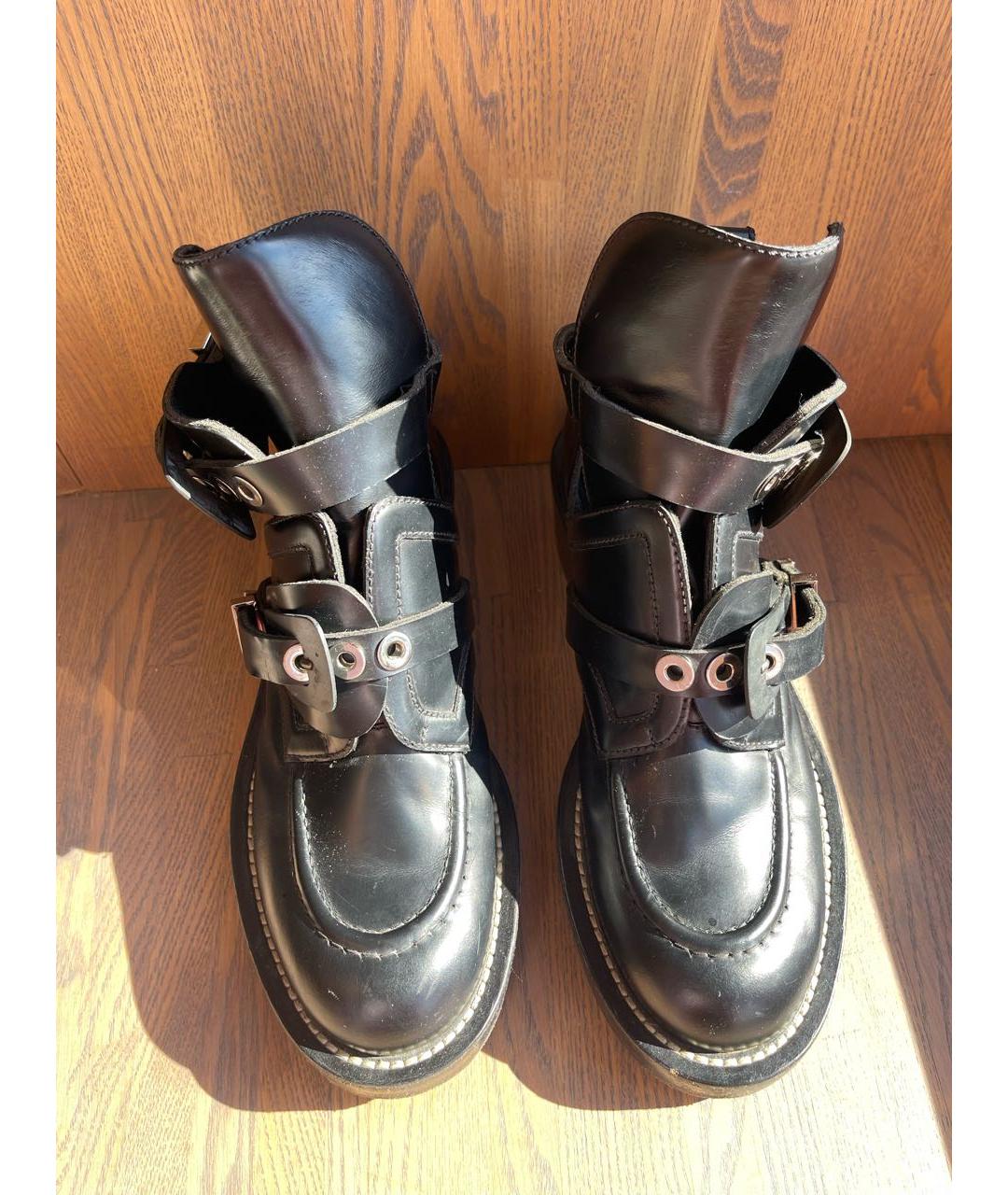 BALENCIAGA Черные кожаные ботинки, фото 2