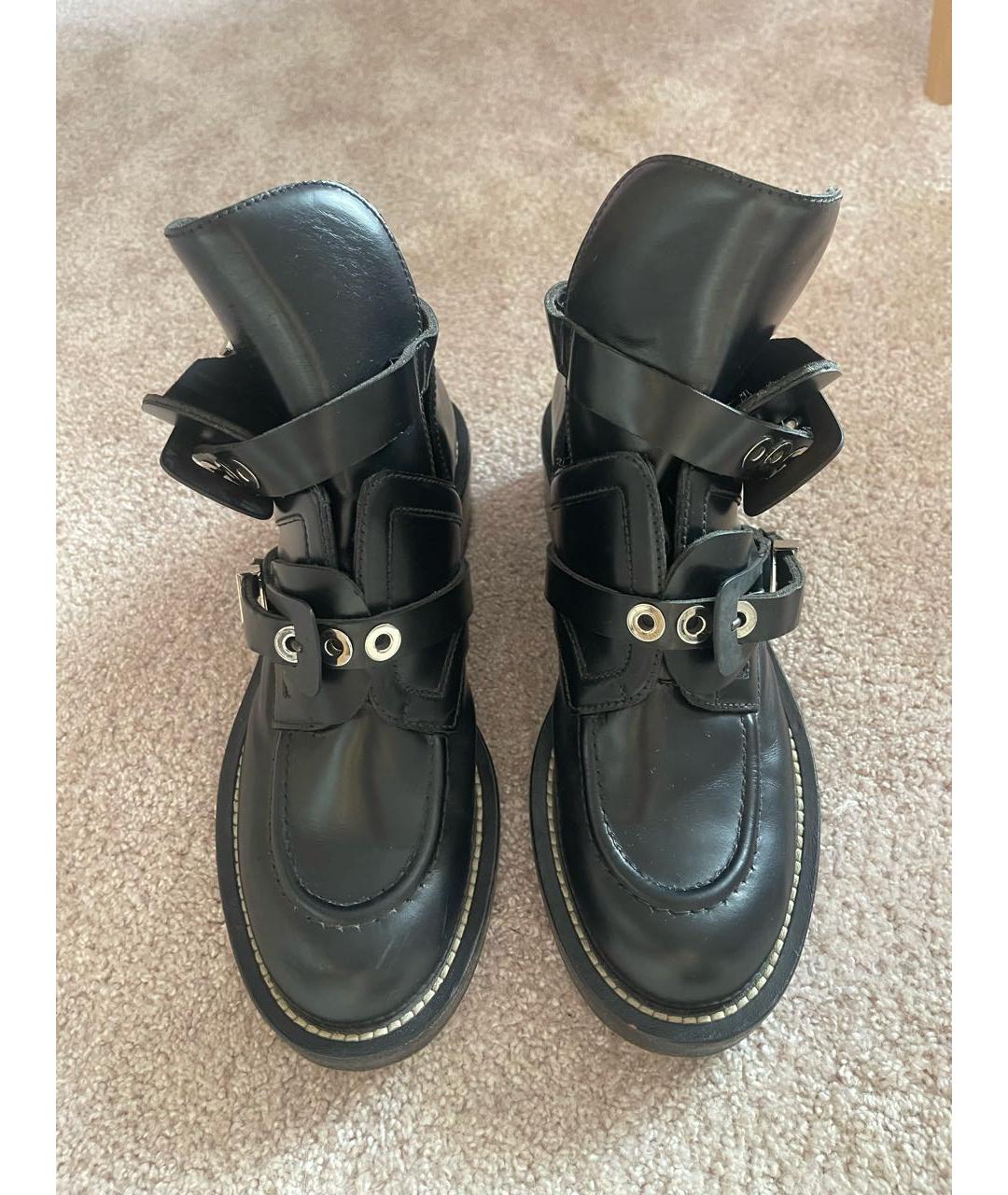 BALENCIAGA Черные кожаные ботинки, фото 3