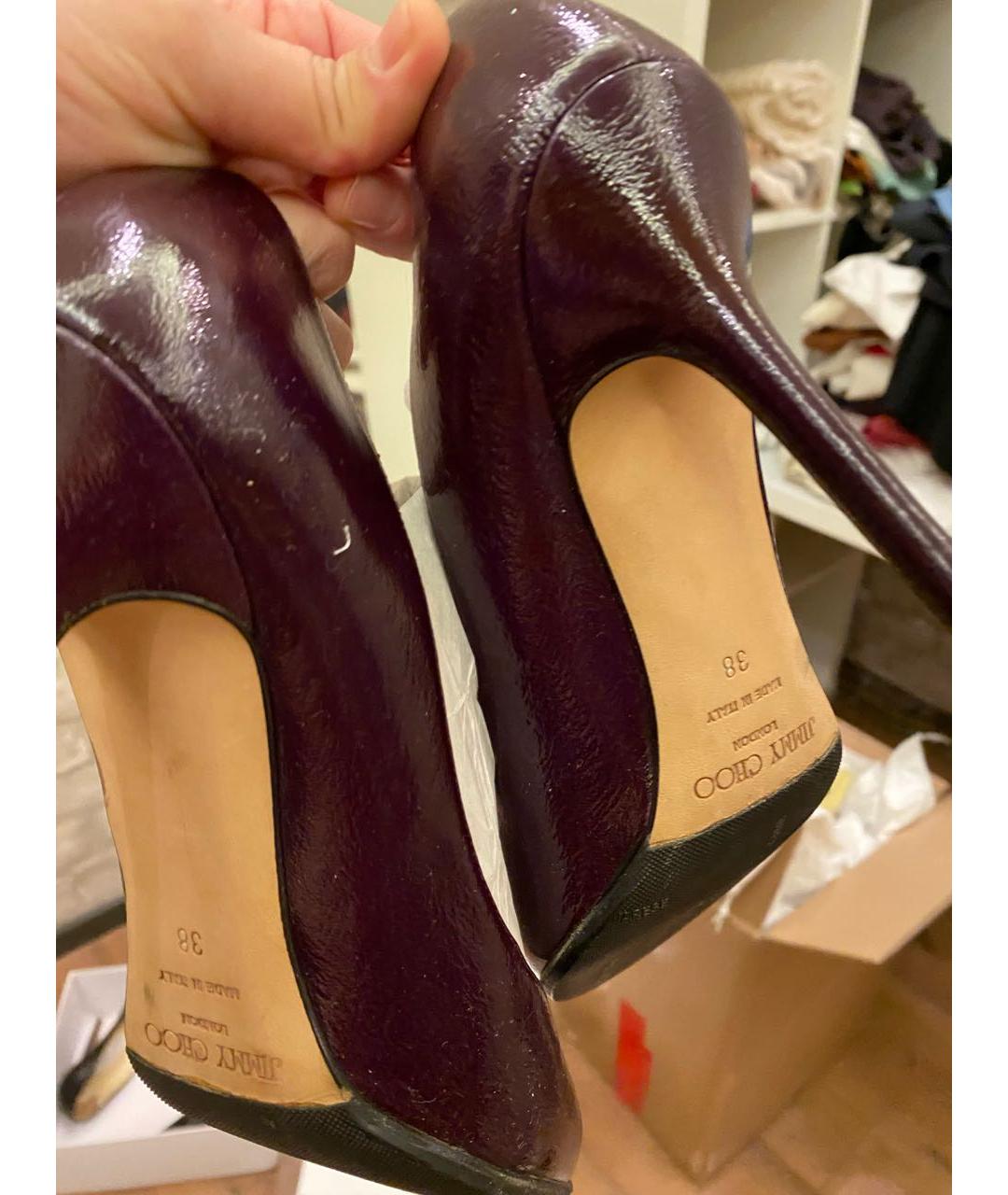 JIMMY CHOO Фиолетовые туфли из лакированной кожи, фото 5