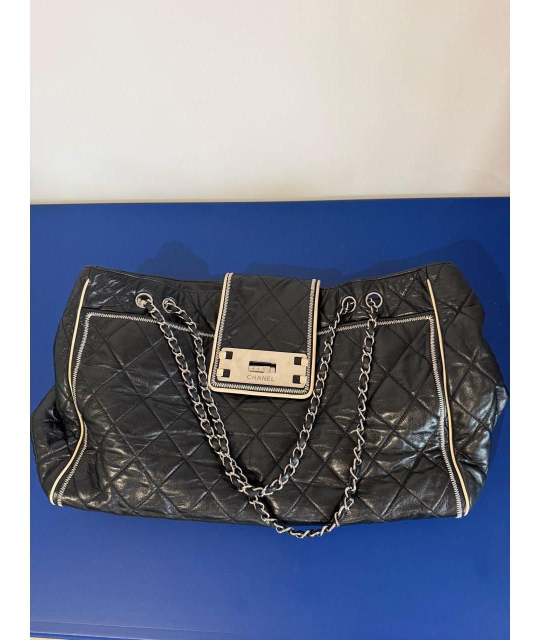 CHANEL Черная кожаная сумка тоут, фото 3