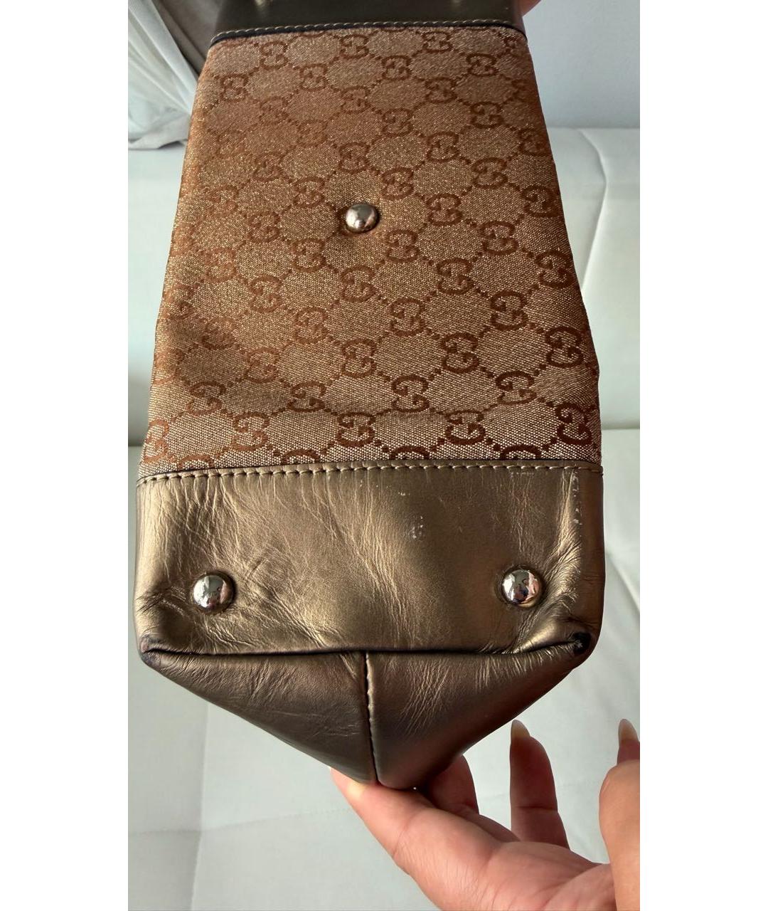 GUCCI Коричневая сумка тоут из канвы, фото 5