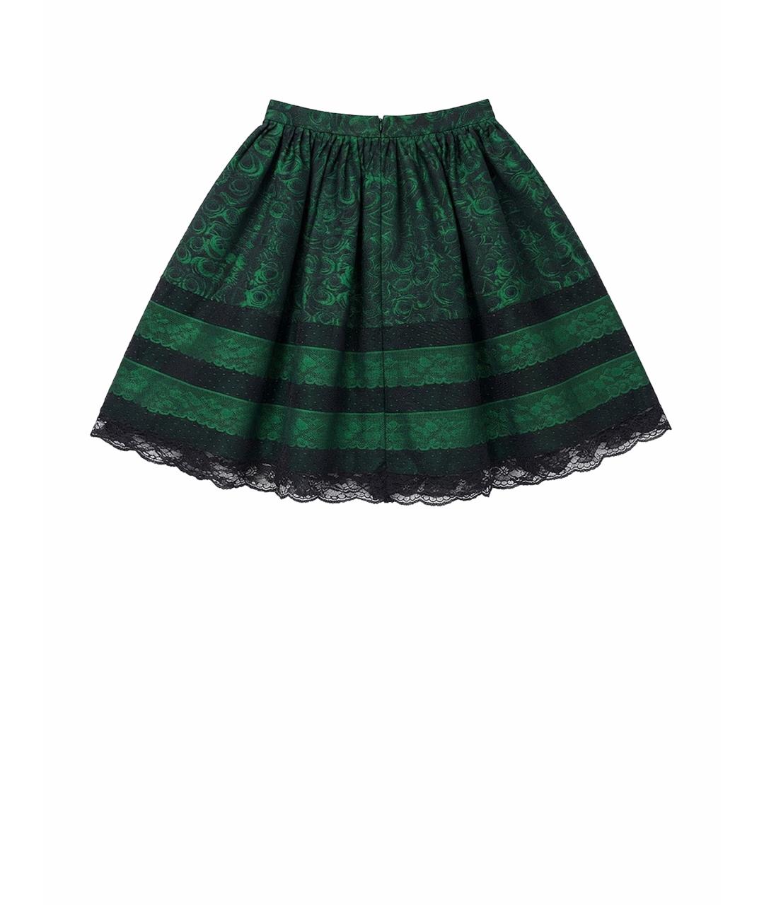 RED VALENTINO Зеленая полиэстеровая юбка мини, фото 1
