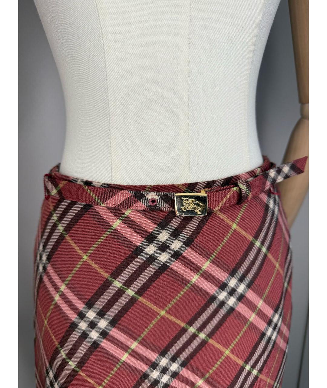 BURBERRY Мульти шерстяная юбка мини, фото 7