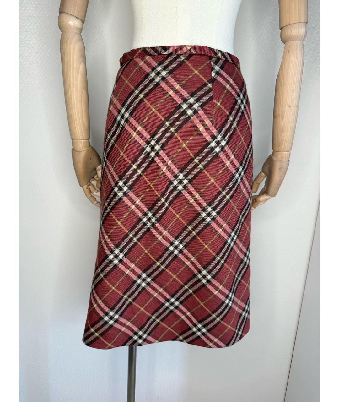 BURBERRY Мульти шерстяная юбка мини, фото 6