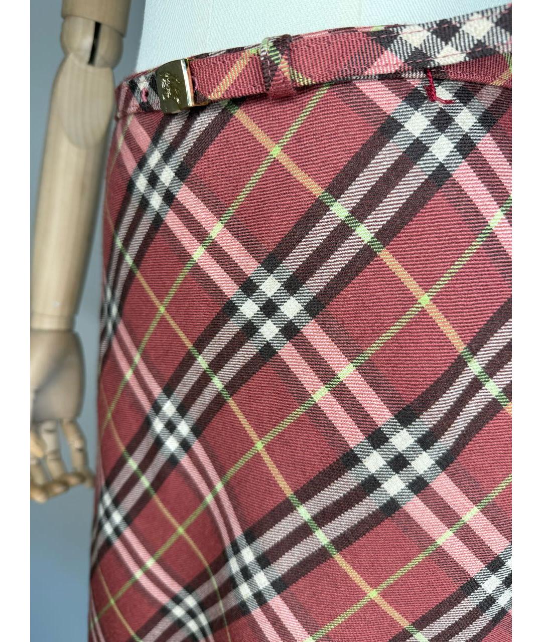 BURBERRY Мульти шерстяная юбка мини, фото 5