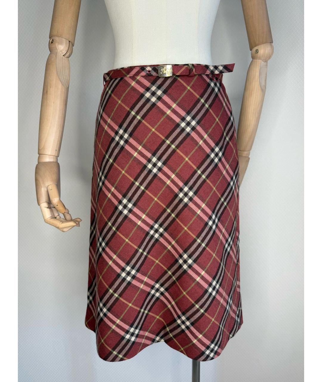 BURBERRY Мульти шерстяная юбка мини, фото 9
