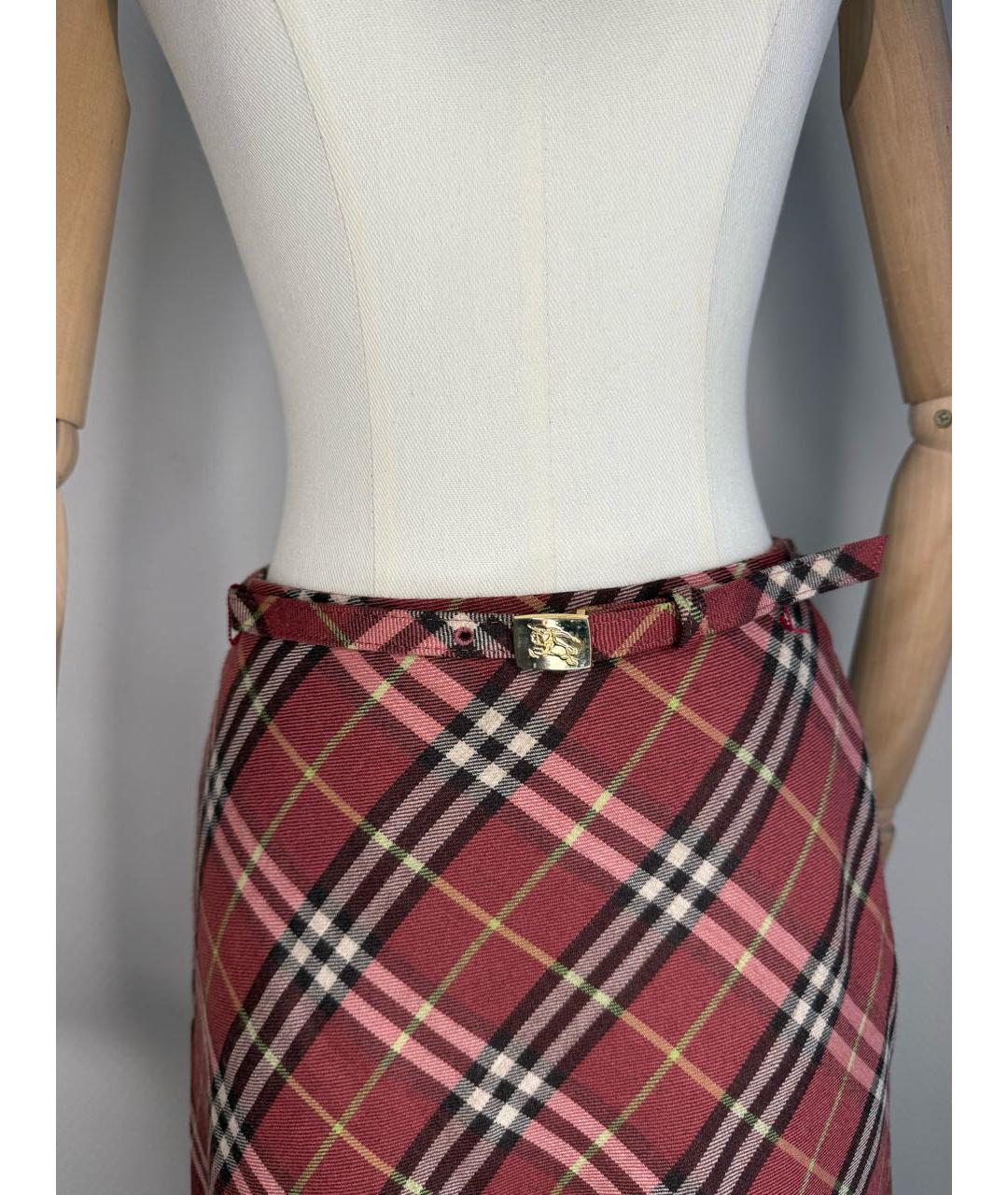 BURBERRY Мульти шерстяная юбка мини, фото 4