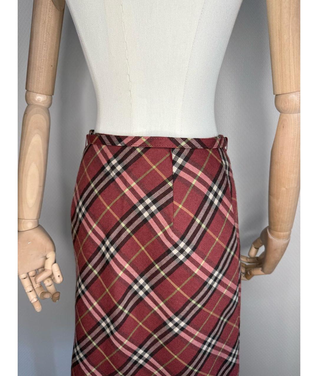 BURBERRY Мульти шерстяная юбка мини, фото 8