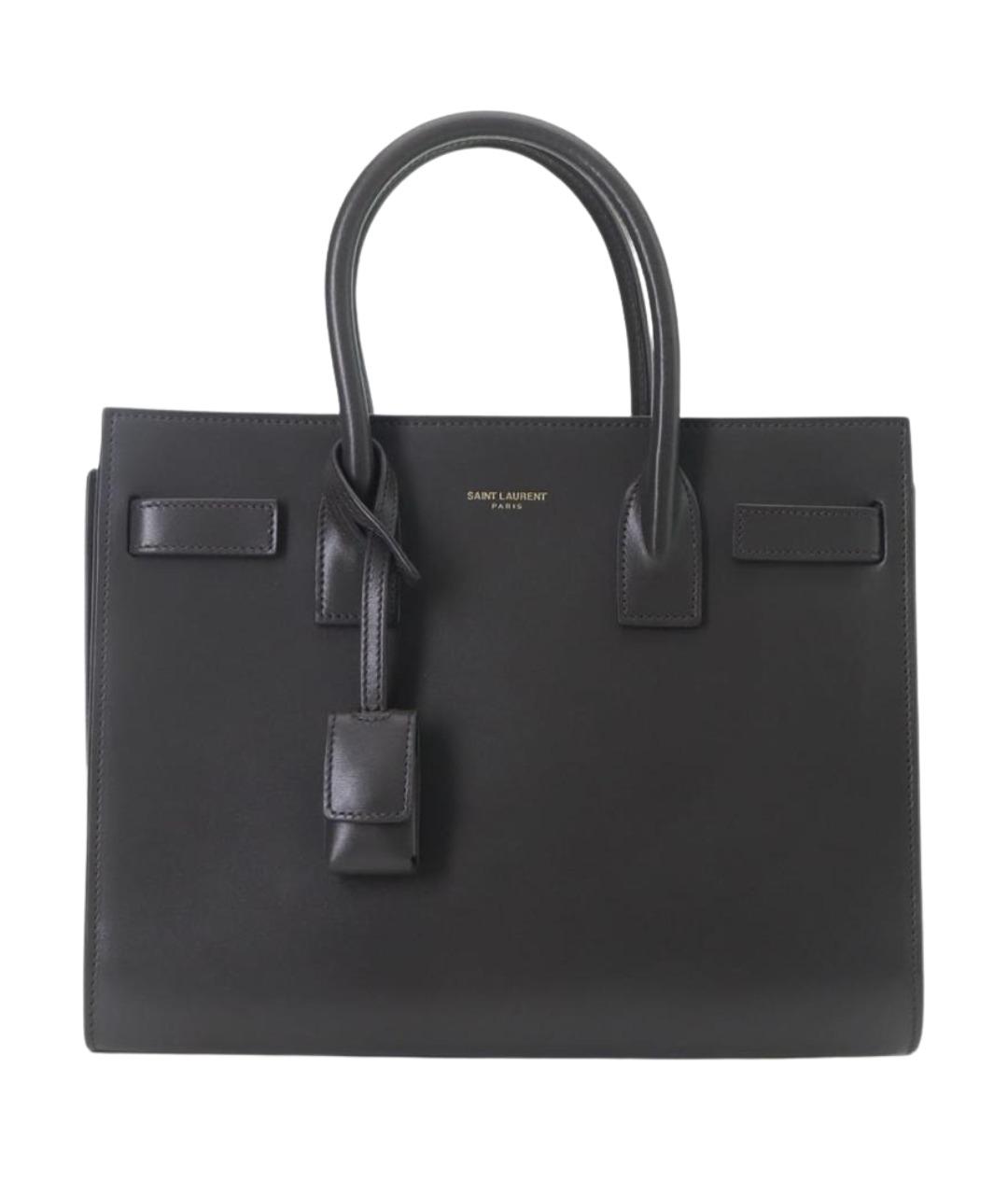 SAINT LAURENT Коричневая кожаная сумка тоут, фото 1