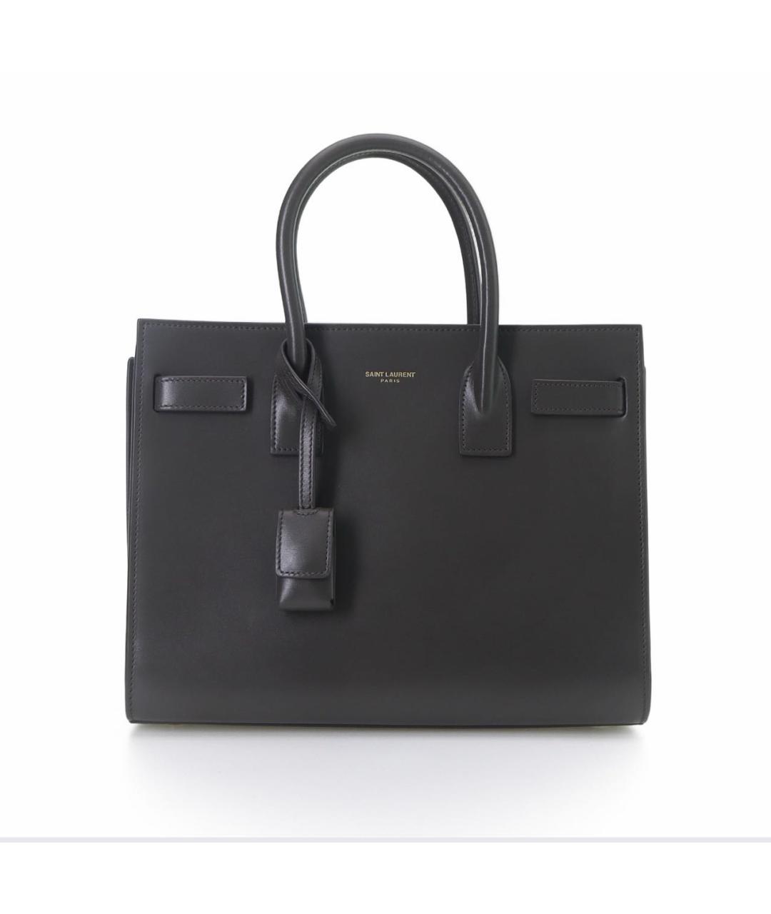 SAINT LAURENT Коричневая кожаная сумка тоут, фото 8