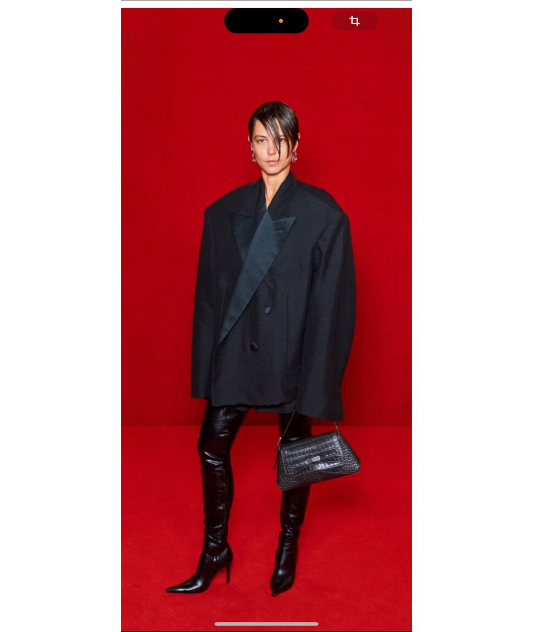 BALENCIAGA Черные кожаные ботфорты, фото 8