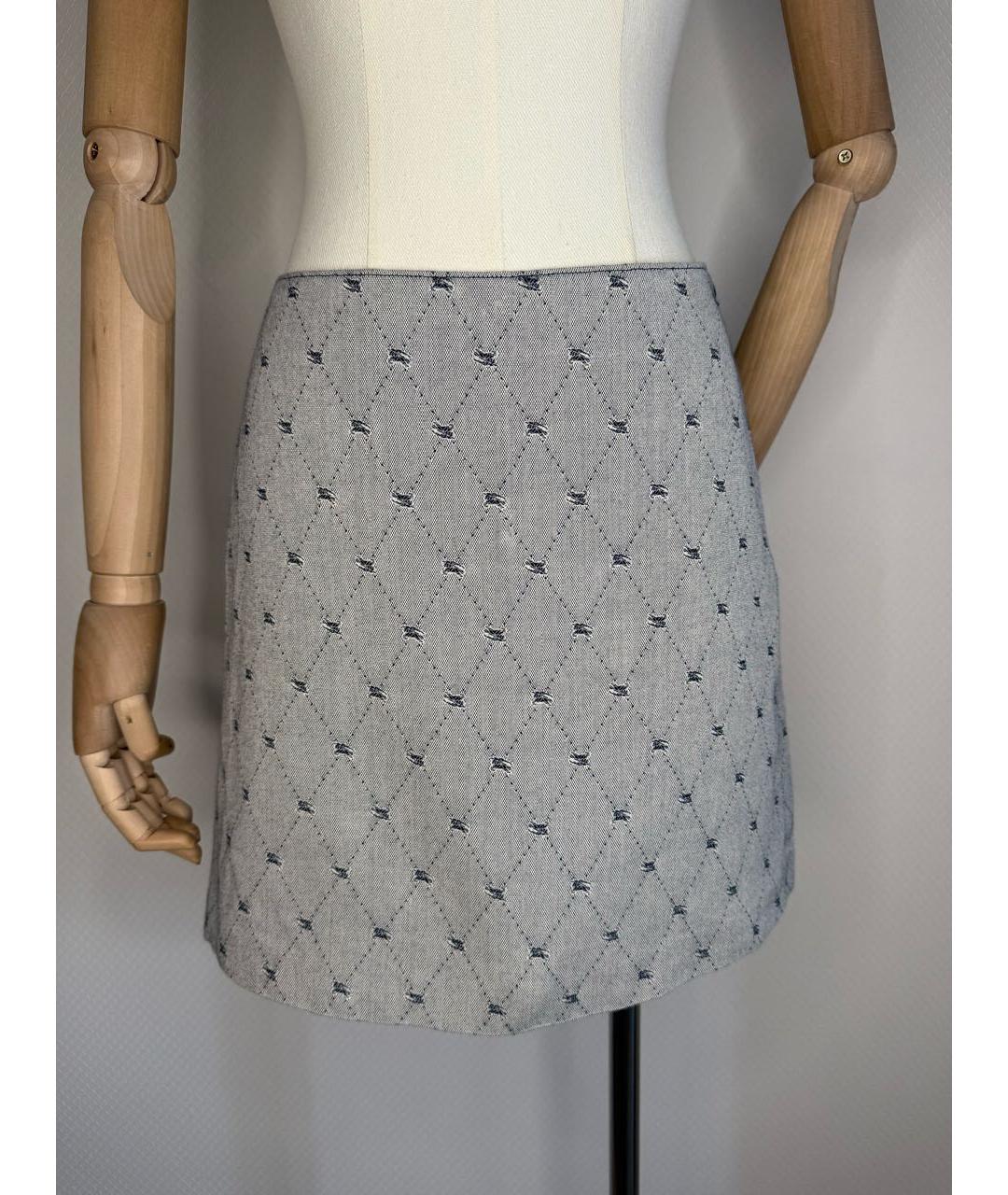 BURBERRY Мульти деним юбка мини, фото 9