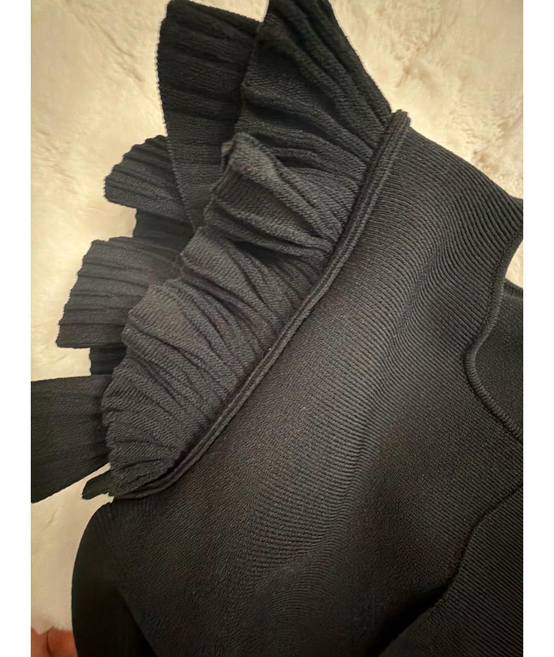 ALEXANDER MCQUEEN Черное полиэстеровое платье, фото 4