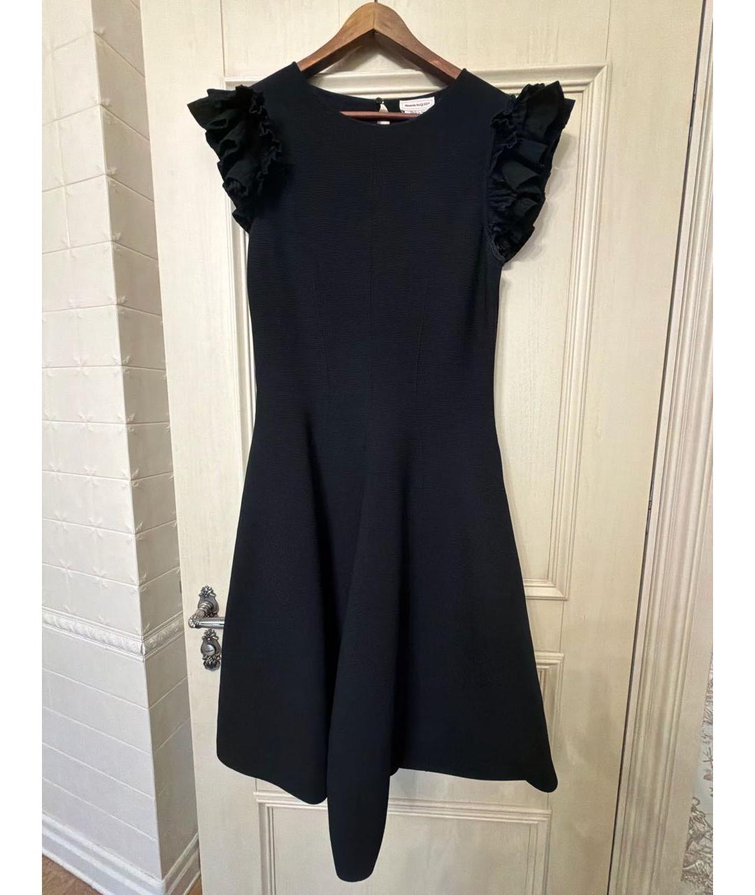 ALEXANDER MCQUEEN Черное полиэстеровое платье, фото 5