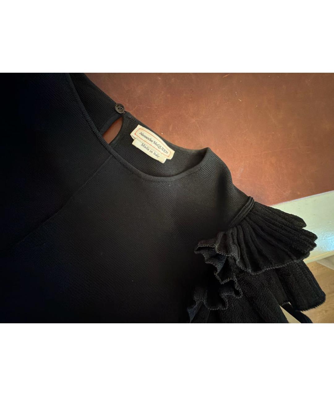 ALEXANDER MCQUEEN Черное полиэстеровое платье, фото 3