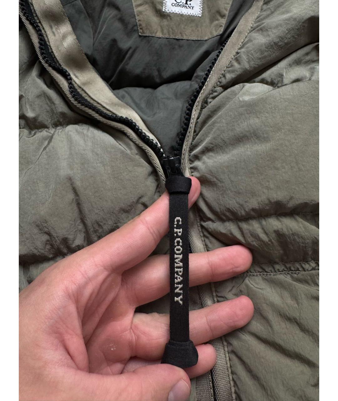 CP COMPANY Бежевый нейлоновый пуховик, фото 4