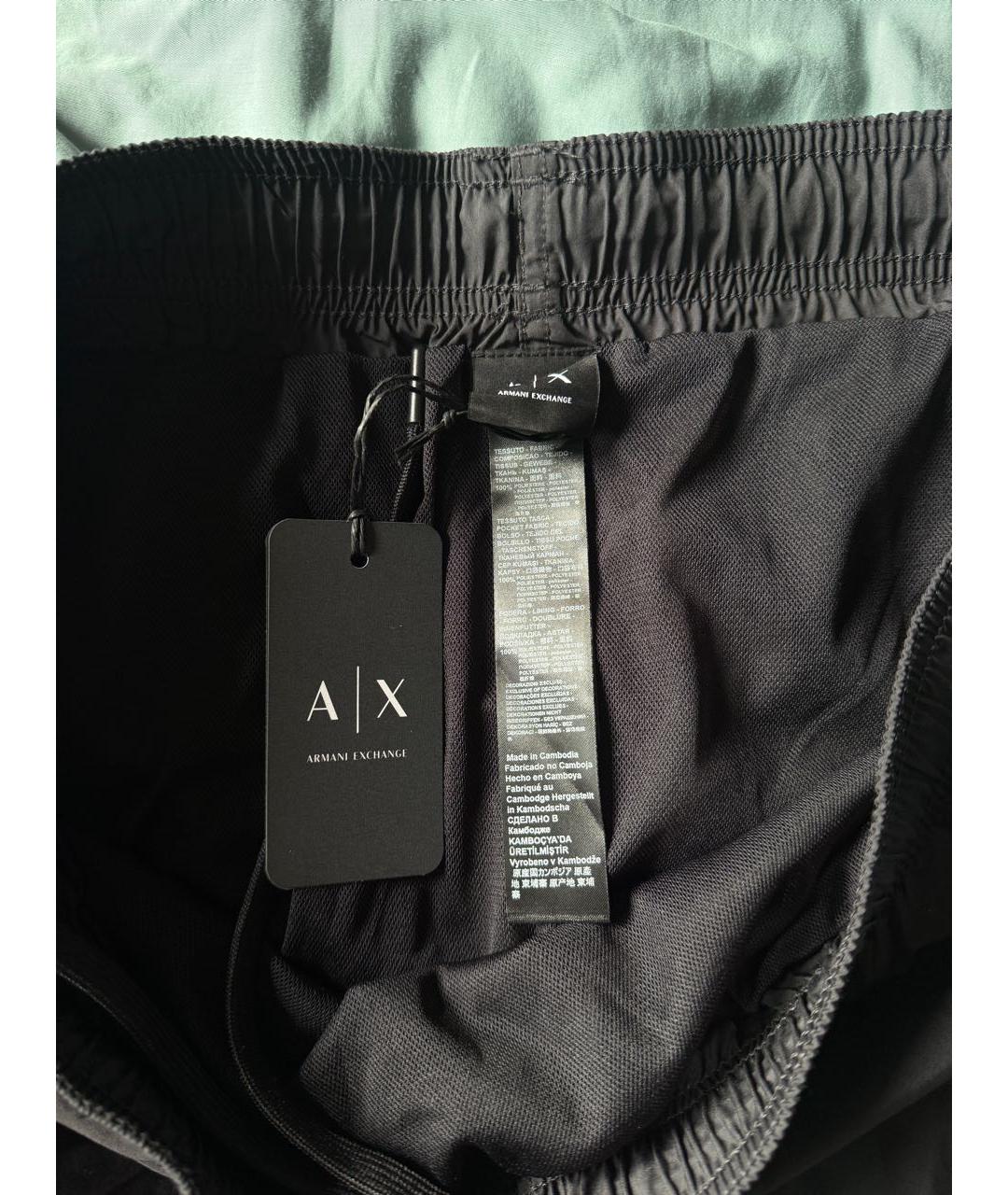 ARMANI EXCHANGE Черные полиэстеровые шорты, фото 4