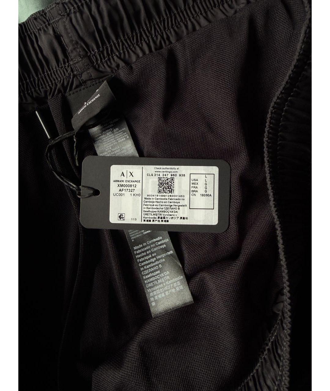 ARMANI EXCHANGE Черные полиэстеровые шорты, фото 5