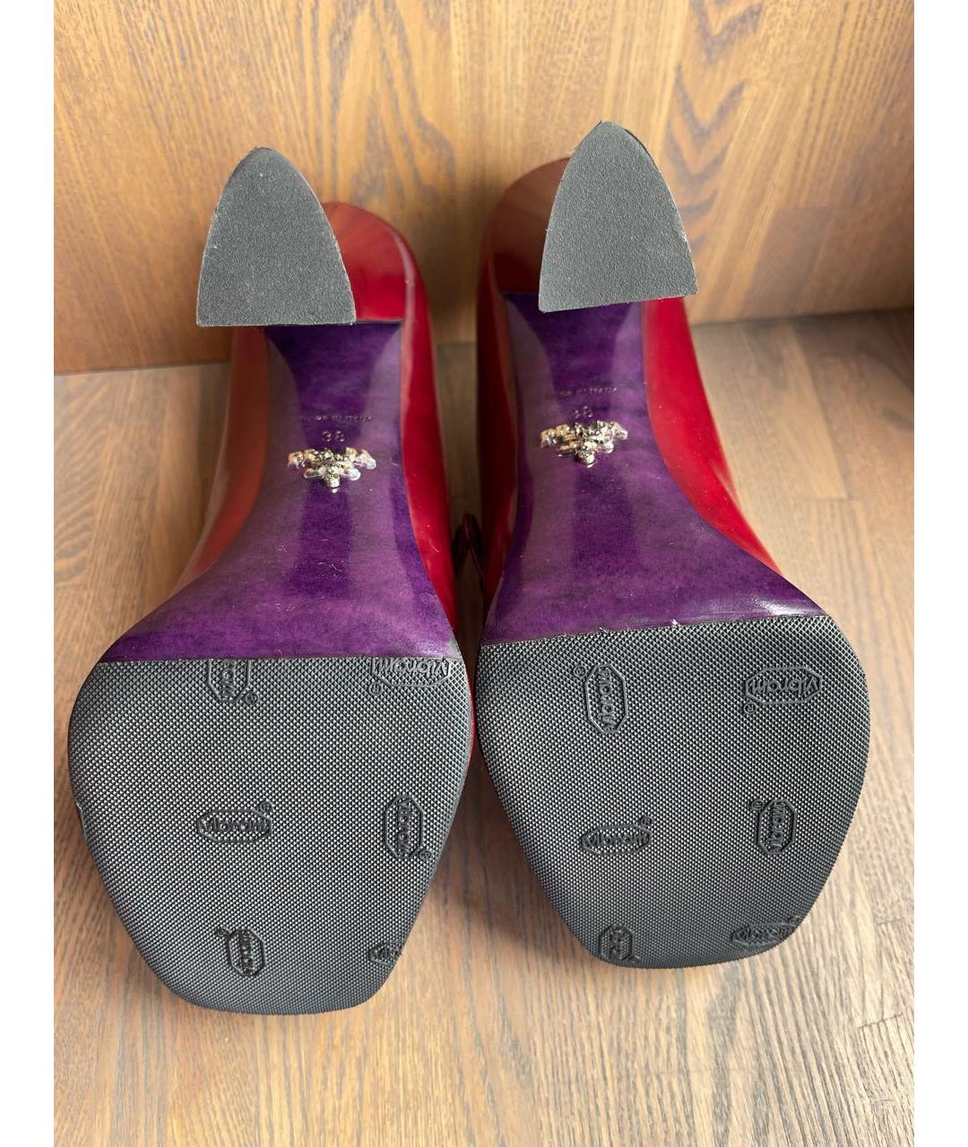 PRADA Бордовые кожаные туфли, фото 3