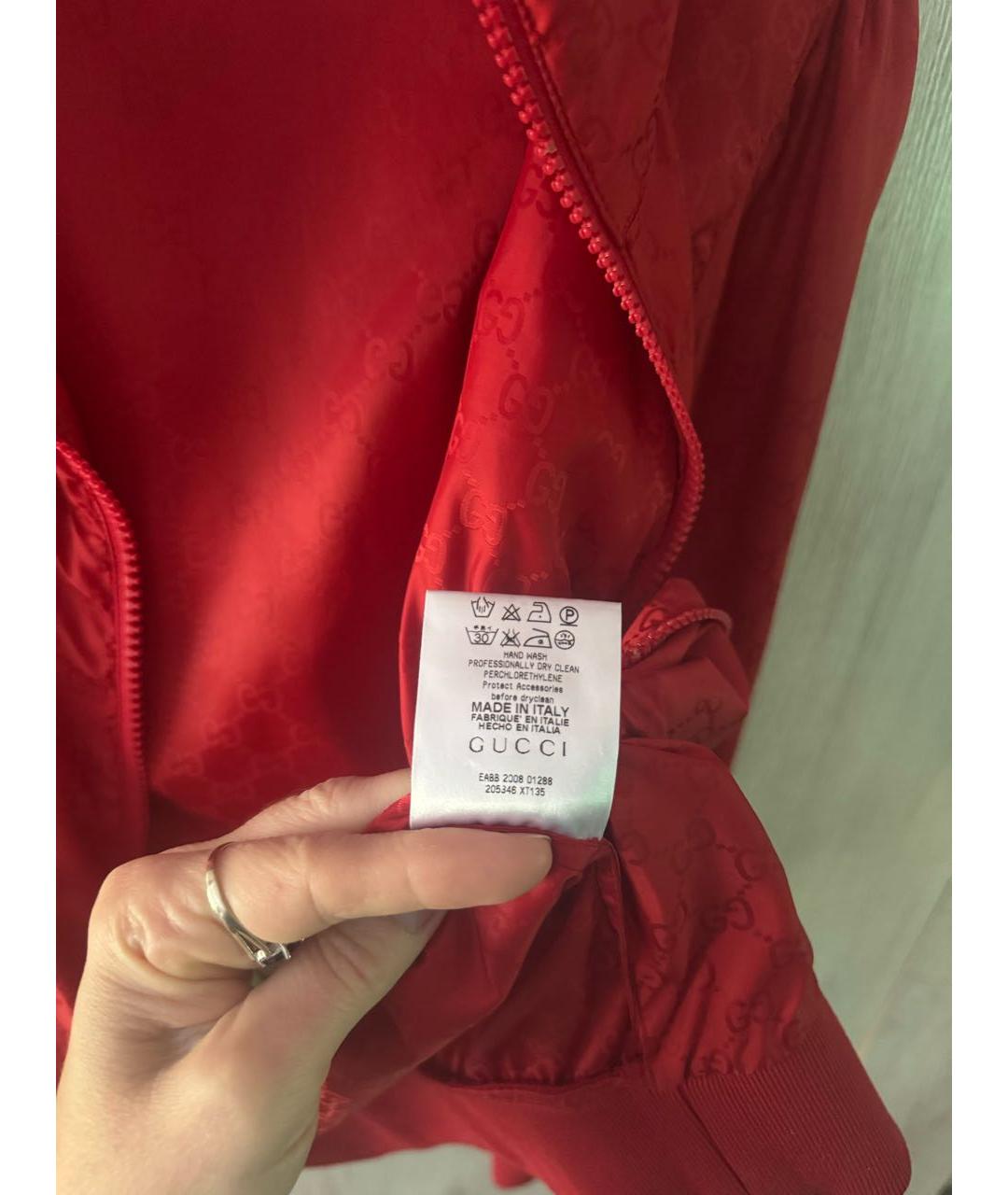 GUCCI Красная полиамидовая куртка, фото 8