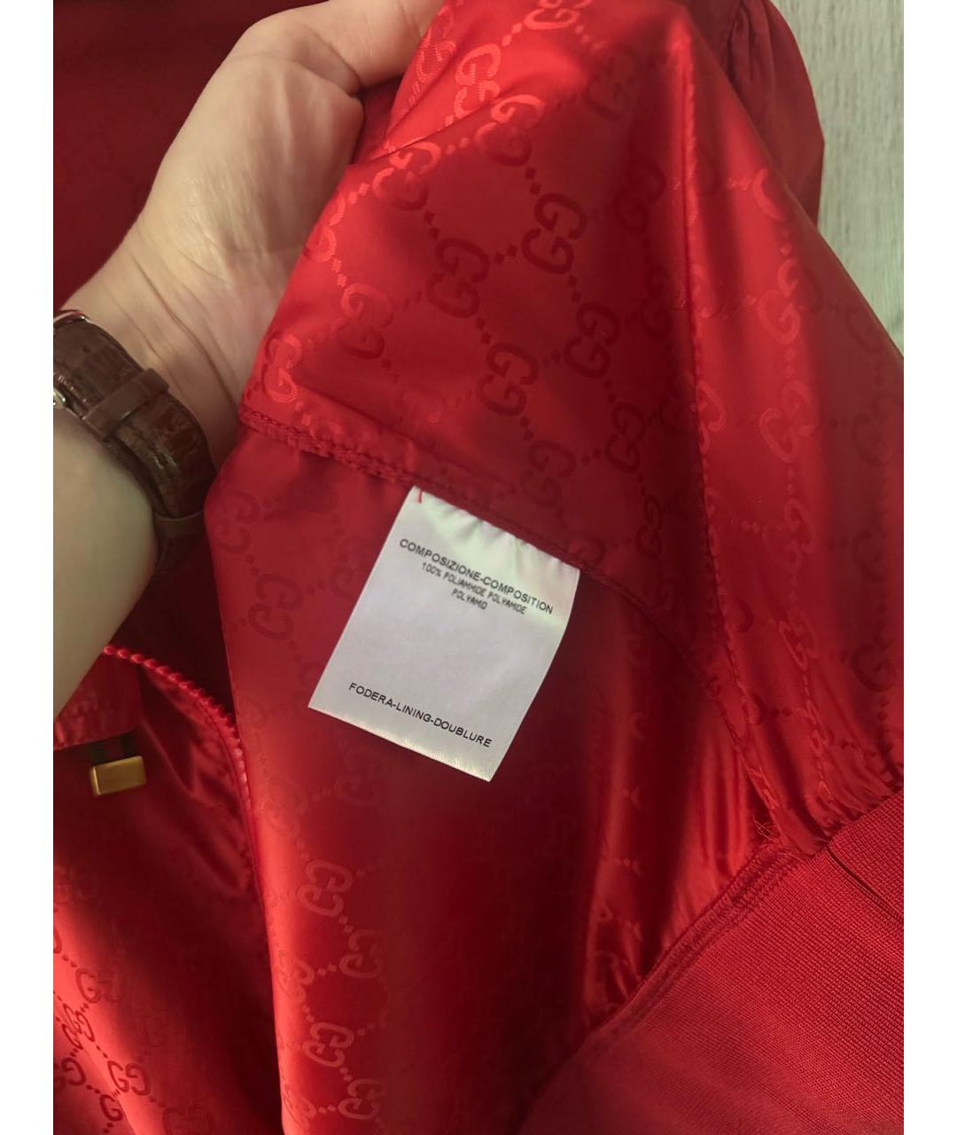 GUCCI Красная полиамидовая куртка, фото 7