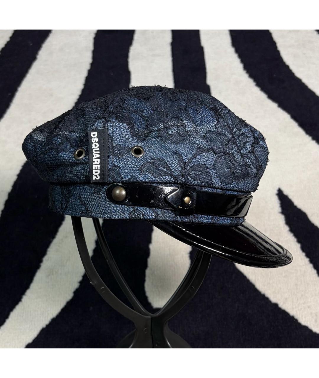 DSQUARED2 Синяя хлопковая кепка, фото 4