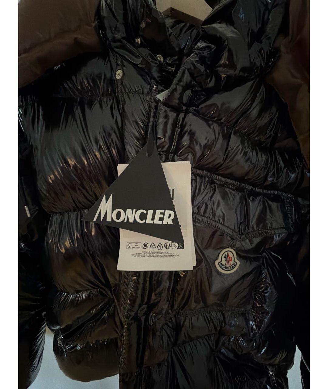 MONCLER Черный полиамидовый пуховик, фото 3
