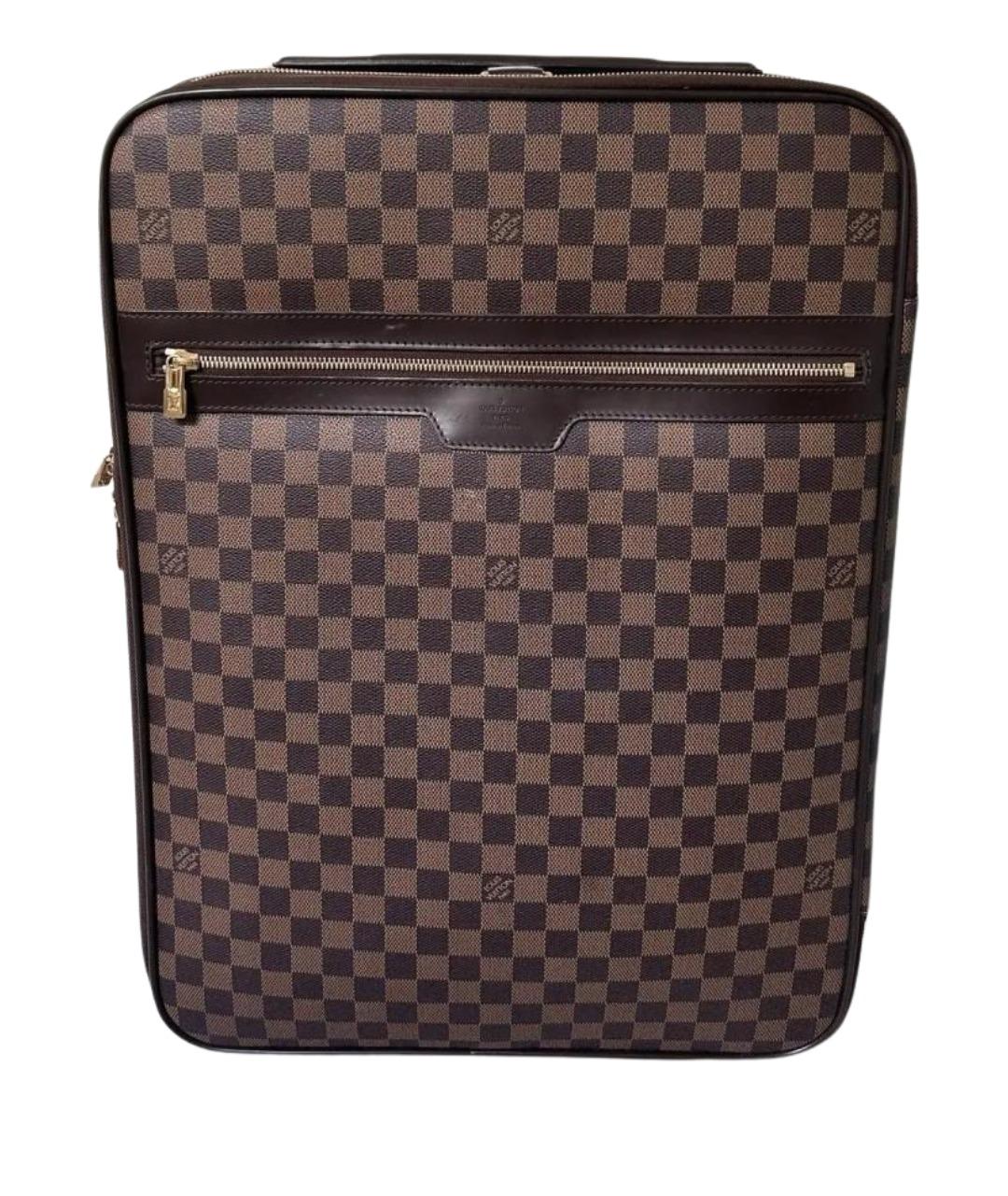 LOUIS VUITTON Коричневый чемодан из канвы, фото 1